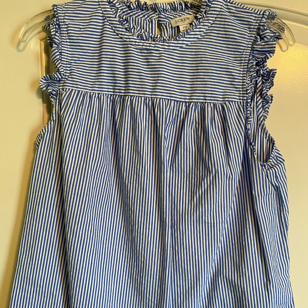 Jcrew blue and white stripe blouse size 10